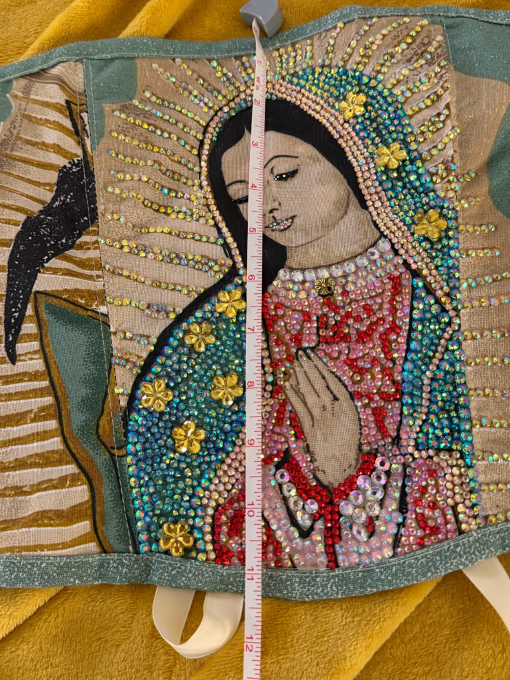 Embellished Virgin Mary tapestry corset - Picture 3 of 7
